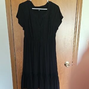 Torrid Black Flutter Sleeve Midi Dress